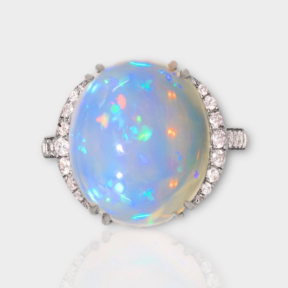 White Opal Ring